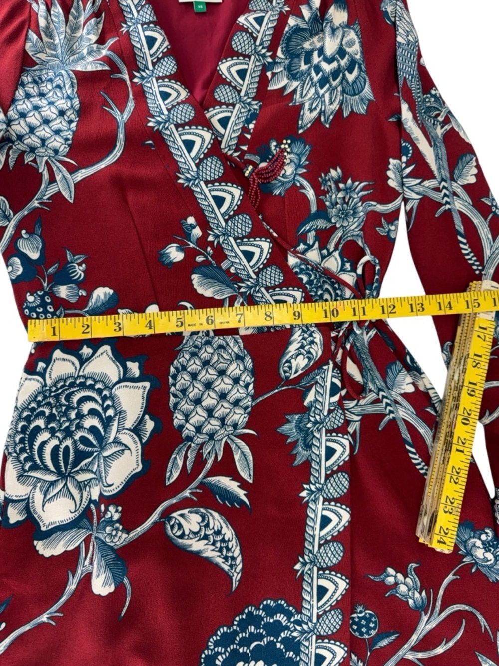 Farm rio .Tropical Landing Red Wrap Mini Dress - Picture 8 of 16
